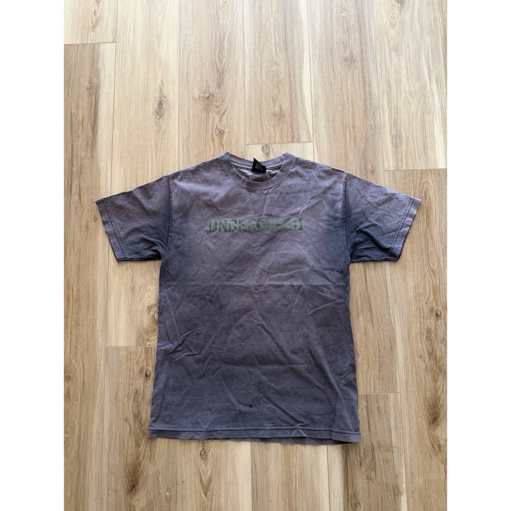 Undefeated Streetwear Spellout Logo Black Faded T Shirt Men's Medium Distressed*